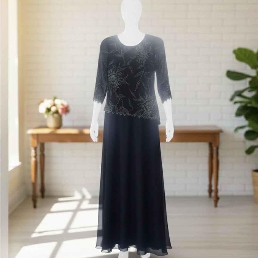 Elegant sequin gown | 8 Petite | Blue